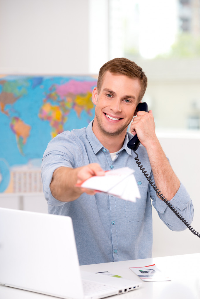 Creative concept for travel agency office