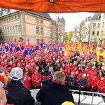 Manif réforme du système d’assurance-pension