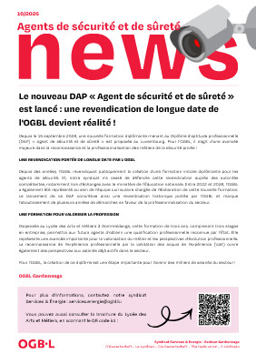 Agents de sécurité et de sûreté - News 10/2026
